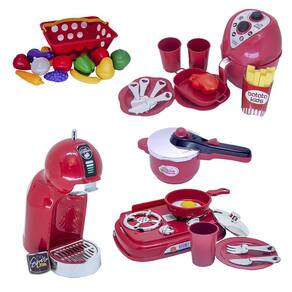 Cozinha Infantil Menino Eletro Panela Comida Brinquedo 10pç