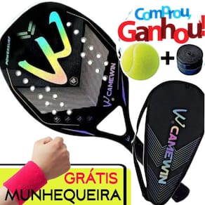 Raquete Beach Tennis Fibra De Carbono 3K Holográfico