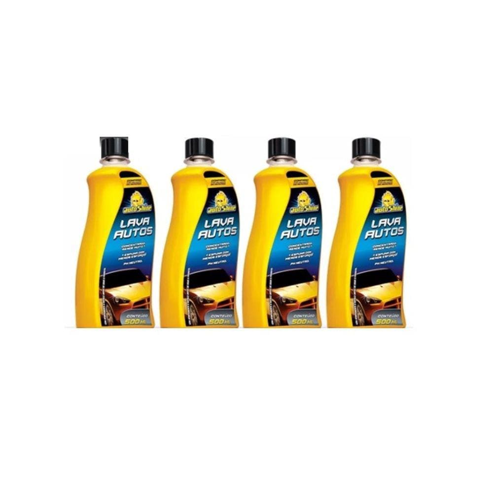 Kit 4 Shampoo Automotivo Lava Autos Alto Brilho