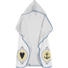 Toalha Baby C/ Capuz Tecebem Estampada c/ Fralda Nino Branco