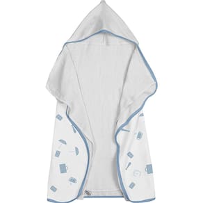Toalha Baby C/ Capuz Tecebem Estampada c/ Fralda Greg Branco