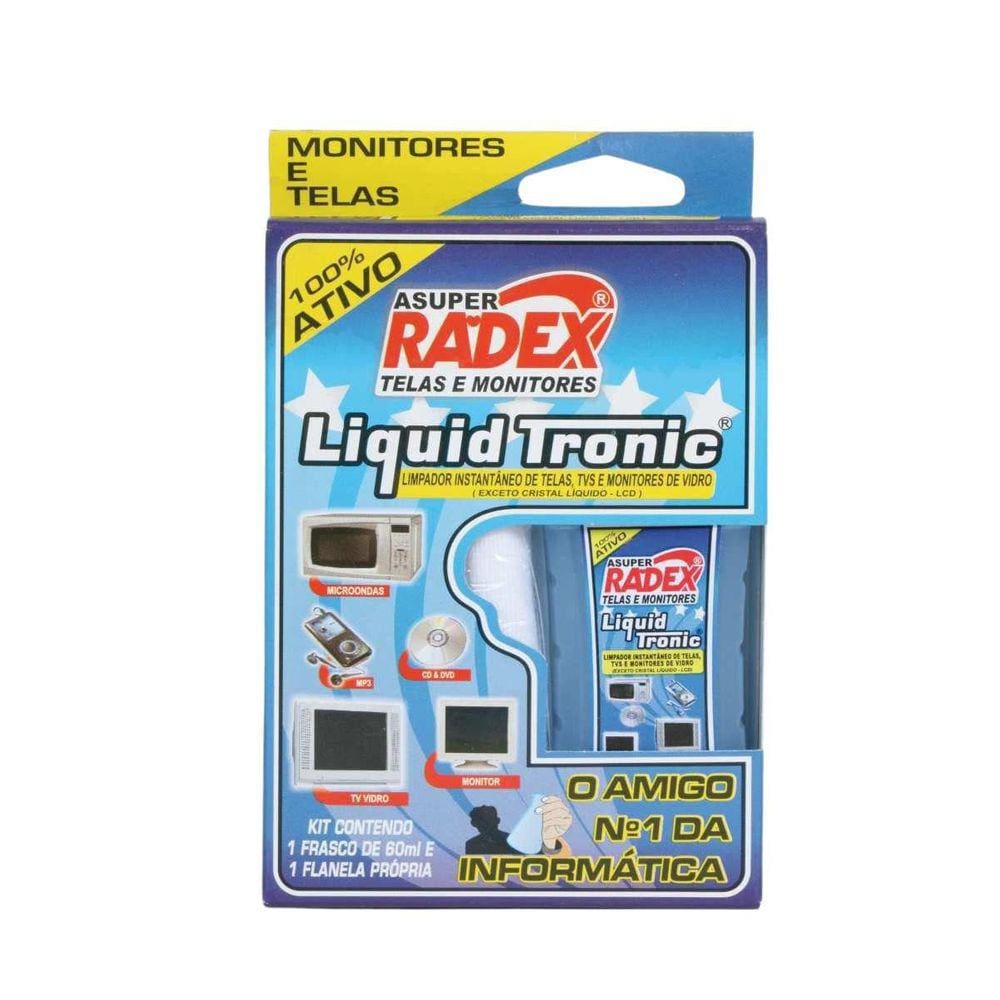 Produto para limpeza de Monitores/Dvd/Scanners 60Ml. Radex