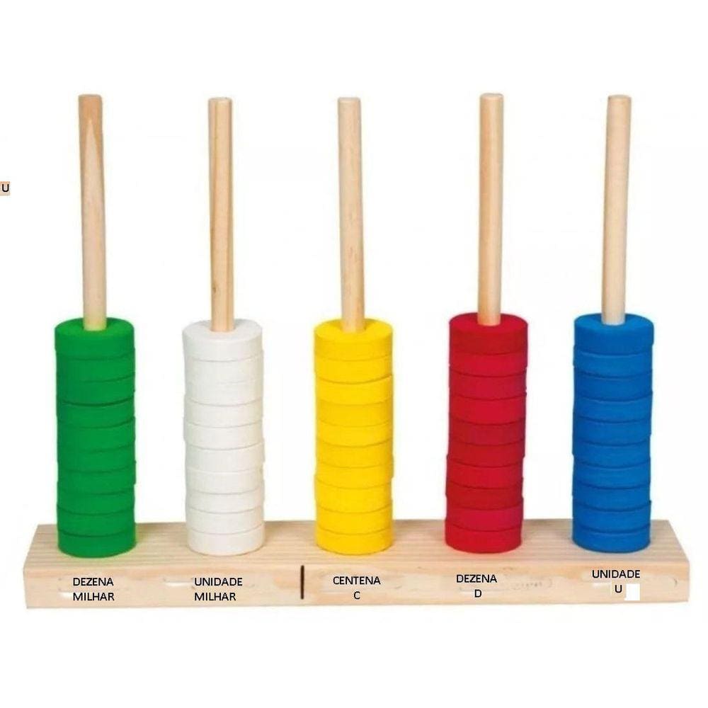 Ábaco Aberto 50 Argolas Em Plástico Colorido