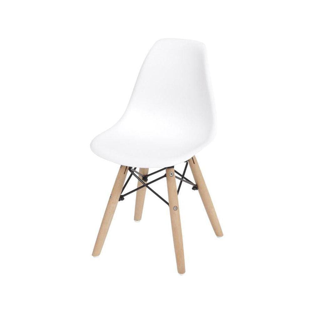 Cadeira Boxbit Infantil Dkr Eames Pp Branca Base Madeira