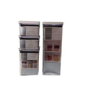 Potes Herméticos Lumini 4Pç -480Ml 1000Ml 2200Ml Kit0069