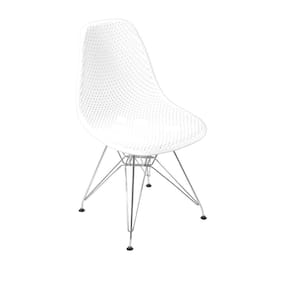 Cadeira Eames Colmeia Base Cromada - Branco