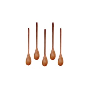 Kit 5 Peças Colher De Pau Madeira Modelos Mingau 27 Cm