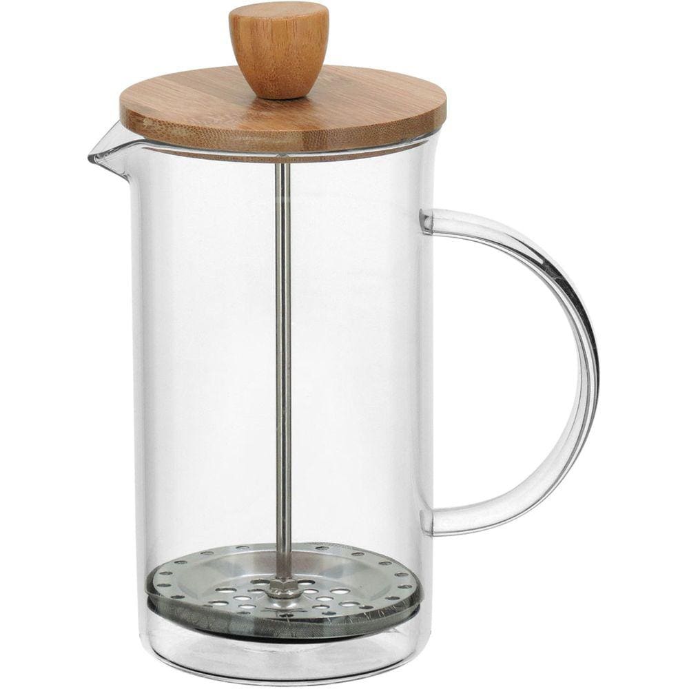 BALZAC CAFETEIRA FRANCESA 19x8x8cm 600ml BOROSILICATO TRANSP TAMPA BAMBU