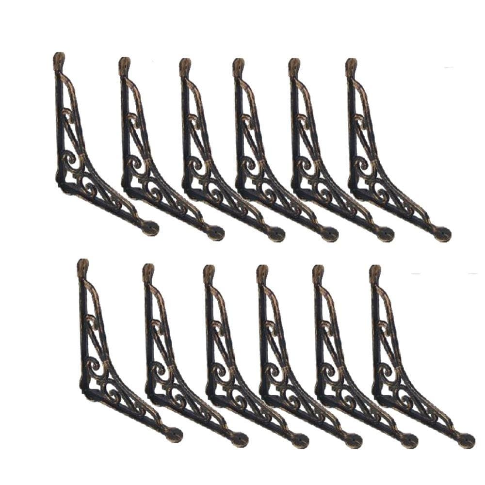 Kit 12 Cantoneiras Ouro Pincelado Suporte Parede 25x30cm