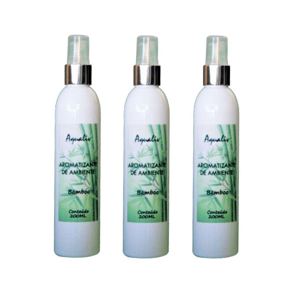 Kit 3 Aromatizador de Ambientes Aroma Bamboo Frasco 200ml