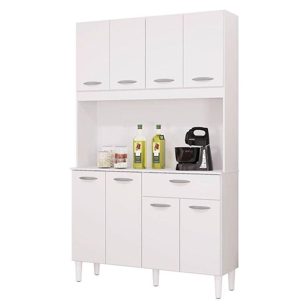 Cozinha Kit Cassia 8 Portas Branco  - Poquema