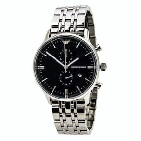 Relógio Masculino Empório Armani Ar1648 Prata Fundo Preto