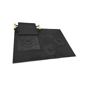 Chapa Fogão a Lenha Multiuso 4 Furos e Bifeteira 69x49cm