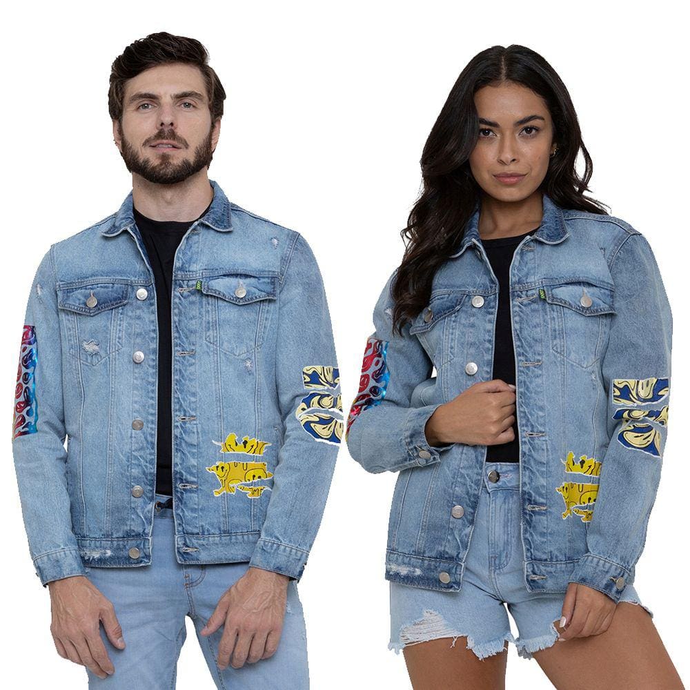 Jaqueta Jeans Unissex Diferenciada Laser Índigo