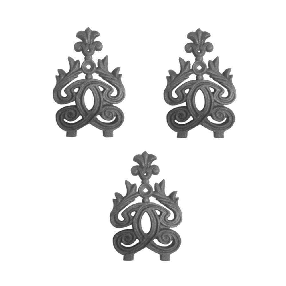 Kit 3 Ponteiras Ponta de Lança Ferro N19 Grade Portão 24cm