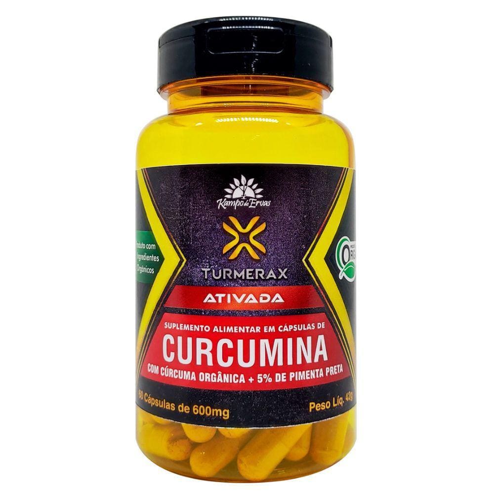 Turmerax Curcumina 65mg Cúrcuma Orgânica Pimenta 60cps 600mg