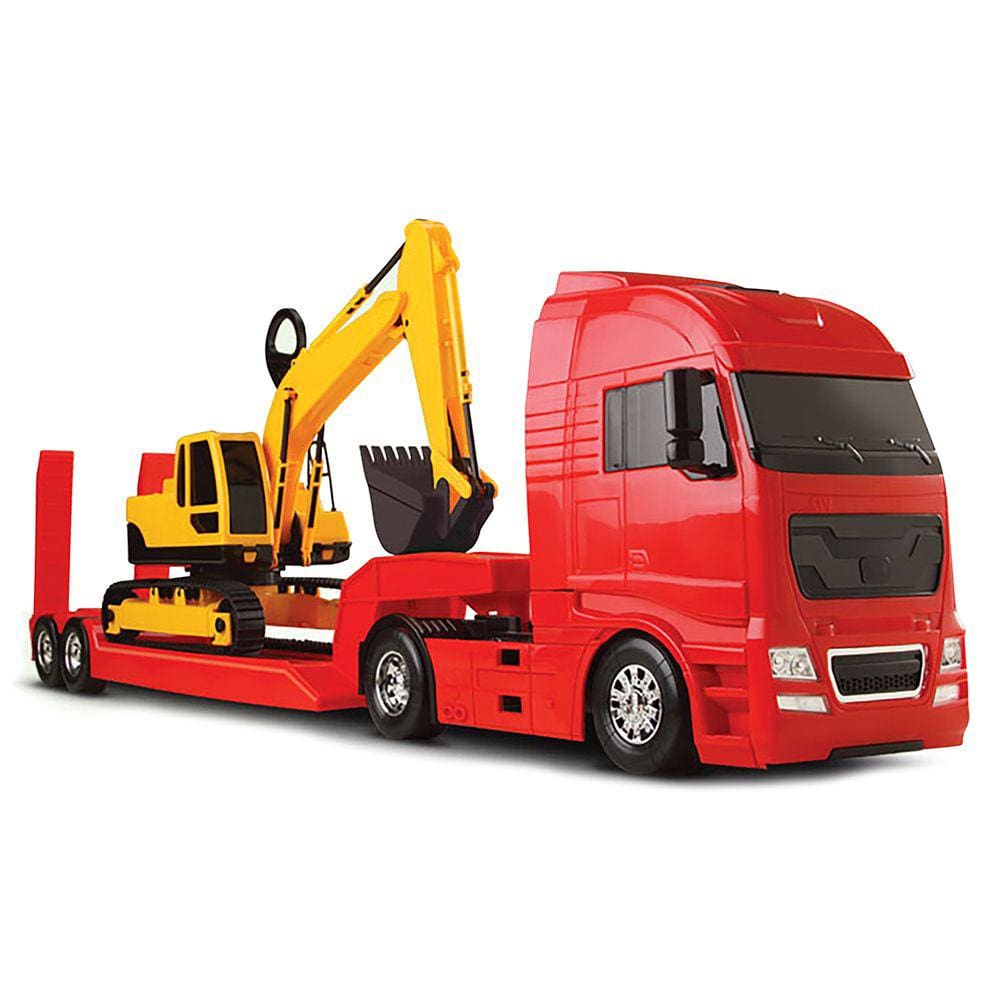 Caminhão com Carreta - Diamond Truck Escavadeira - Workers - Roma