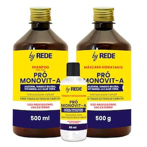 Kit Shampoo 500ml + Máscara 500g + Tônico 60ml By Rede Pro Monovit A