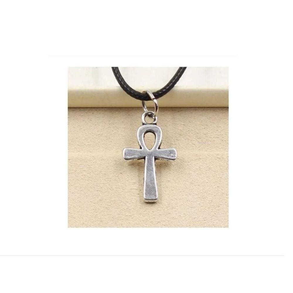 Gargantilha Cruz Ansata Egipcia P/Proteção Talismã Discreto