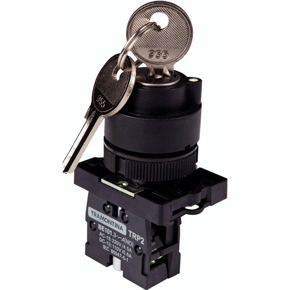Botão Seletor com Chave Tramontina TRP2-EG21 1NA Duas Posições Base de Plástico Tramontina