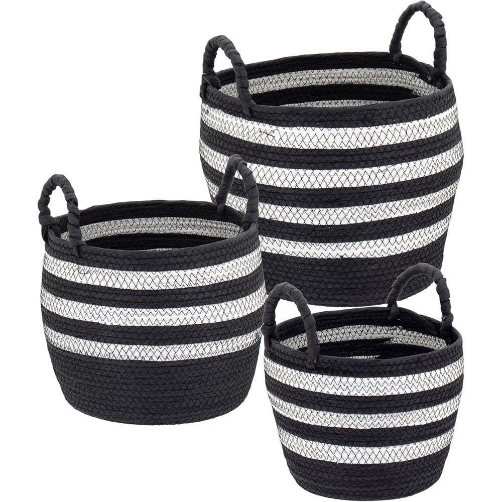 Sawalli Cesta Fibra Preto 3Pç