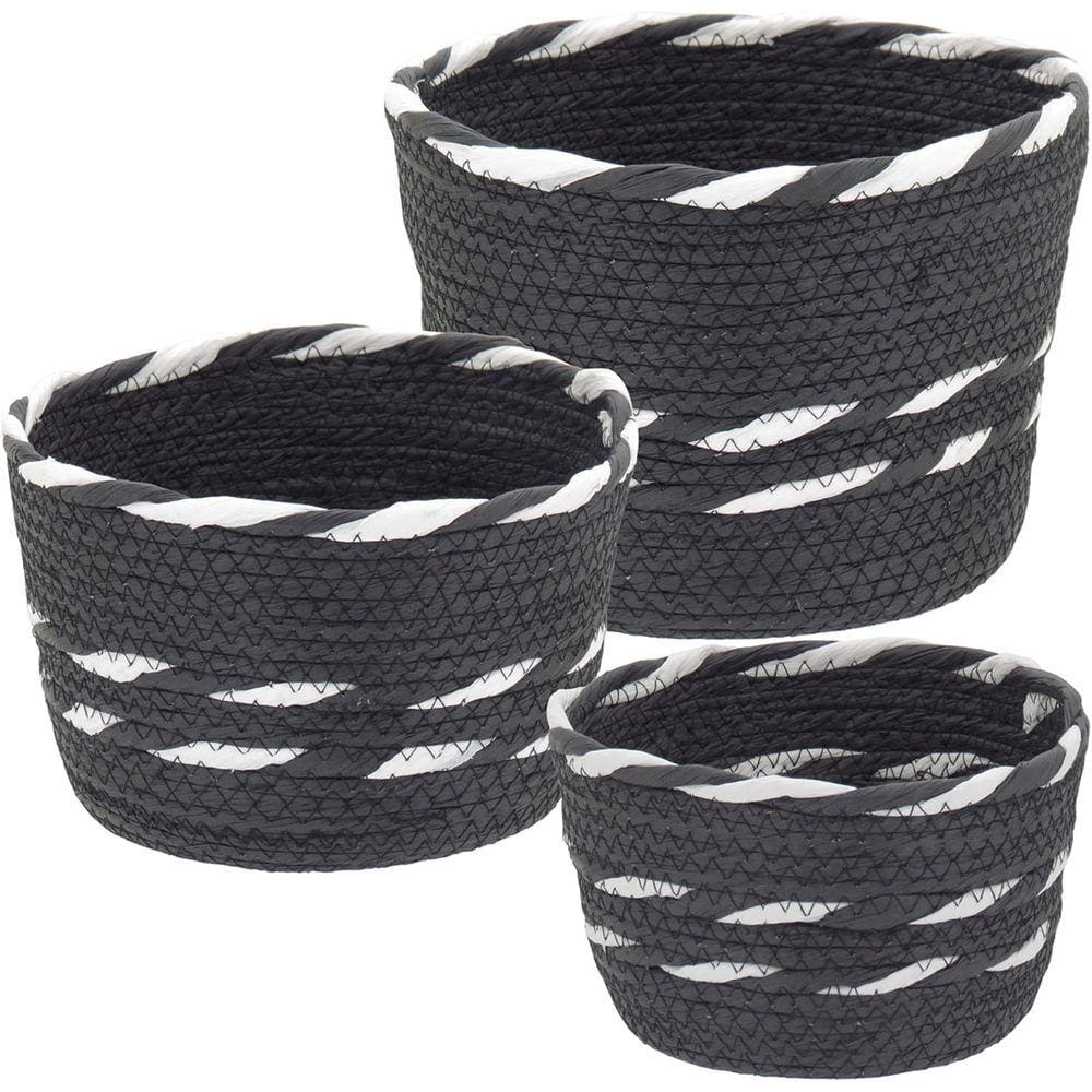 Sawalli Cesta Fibra Preto 3Pç