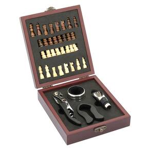 ADONGO JG ACESSÓRIOS VINHO 5x17x15cm INOX 5PÇ COM JG XADREZ