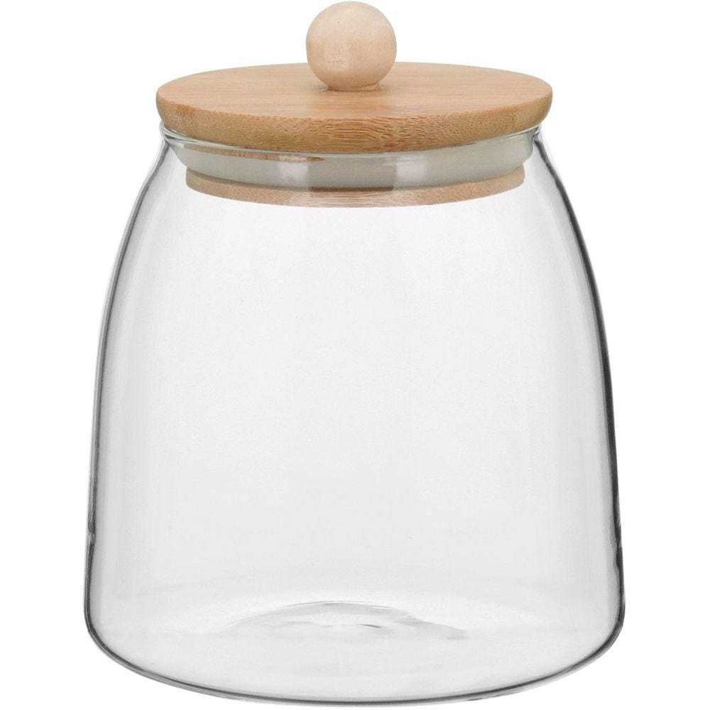 TABLE POTE 13x11x11cm 650ml BOROSILICATO TRANSP TAMPA BAMBU