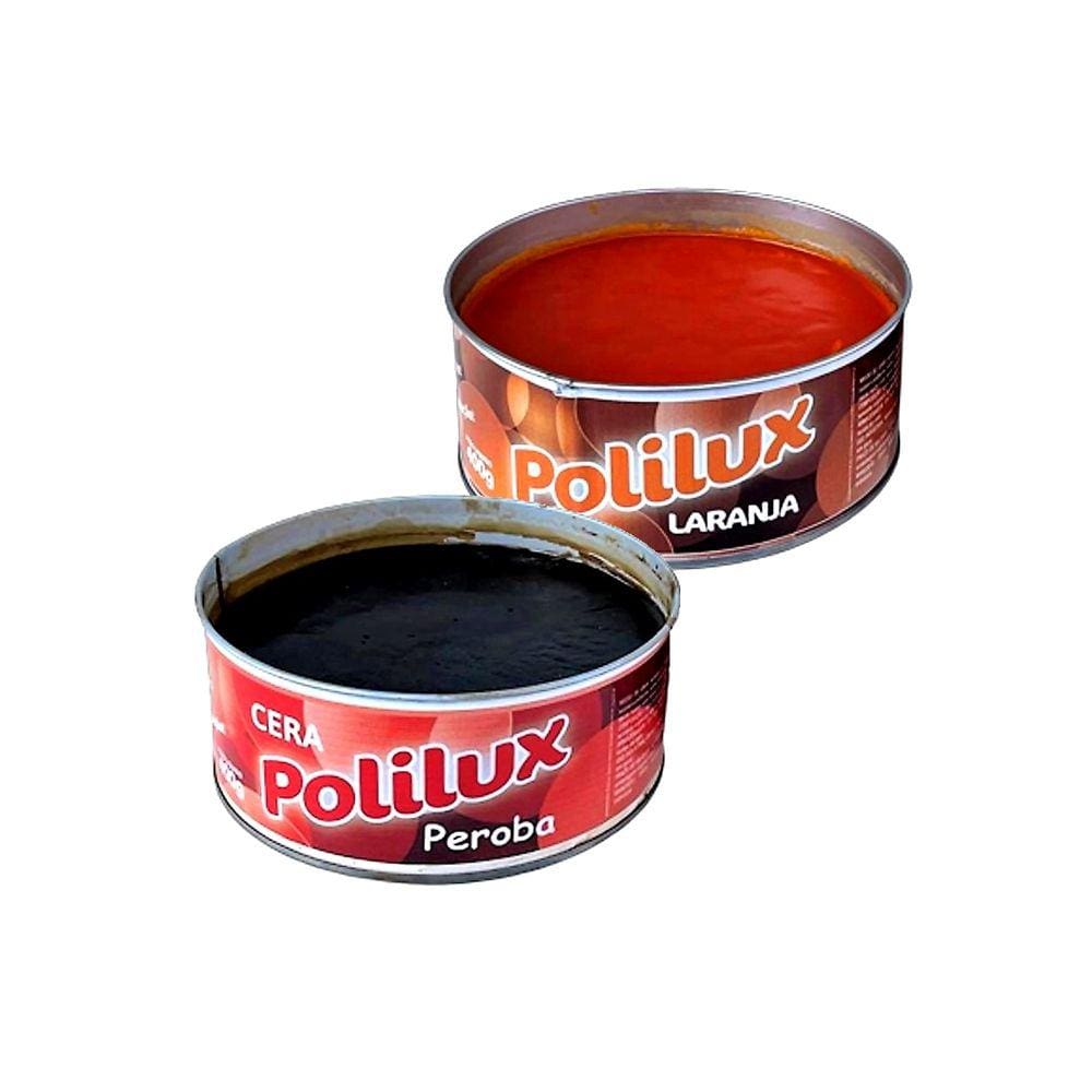 Kit 2 Cera Pastosa Polilux Lata Peroba e Laranja 400g