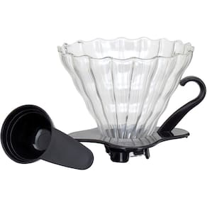 KANNE SUPORTE FILTRO CAFÉ 10x12x12cm BOROSILICATO TRANSP COM ACESSORIO