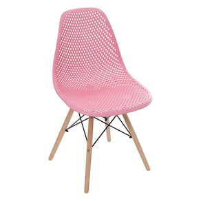 Cadeira Eames Colmeia Base em Madeira – Rosa