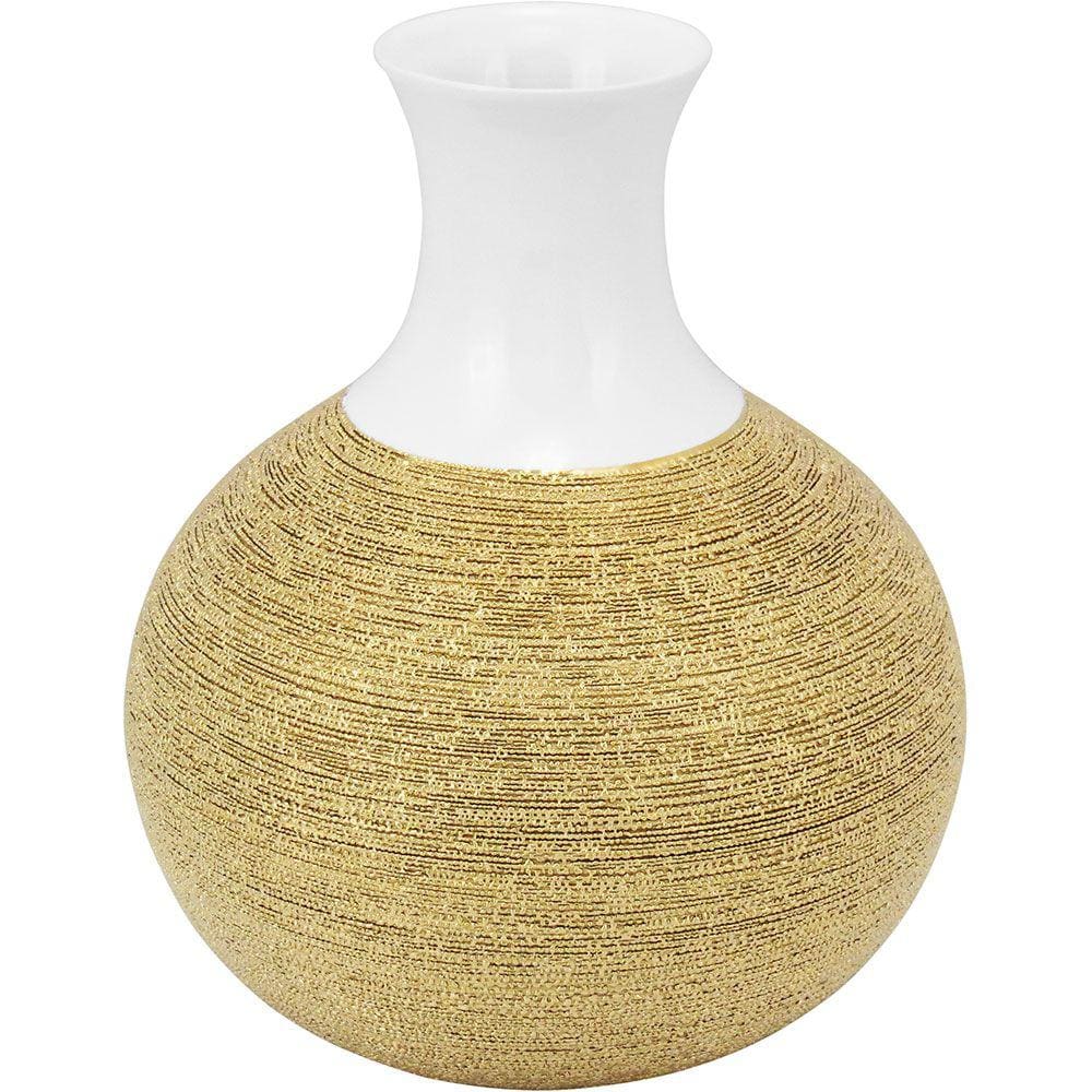 AMBER VASO 34x26x26cm CERÂMICA DOURADO