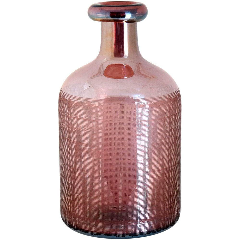 BENJI GARRAFA DECORATIVA 32x18x18cm VIDRO ROSA LUSTRADO