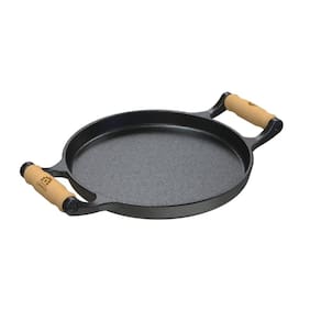 Frigideira Ferro Fundido com Alças de Madeira Sem Tampa 22cm