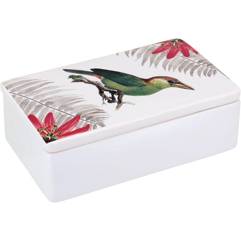 PLUME CAIXA DECORATIVA 6x18x10cm CERÂMICA BRANCO