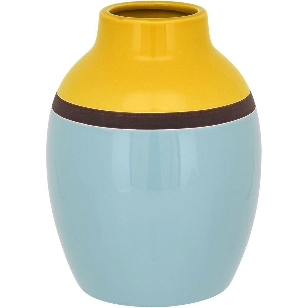 JOHNNY VASO 21x15x15cm CERÂMICA AZUL