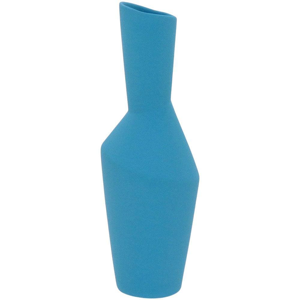 PHAMI VASO 27x10x10cm CERÂMICA AZUL