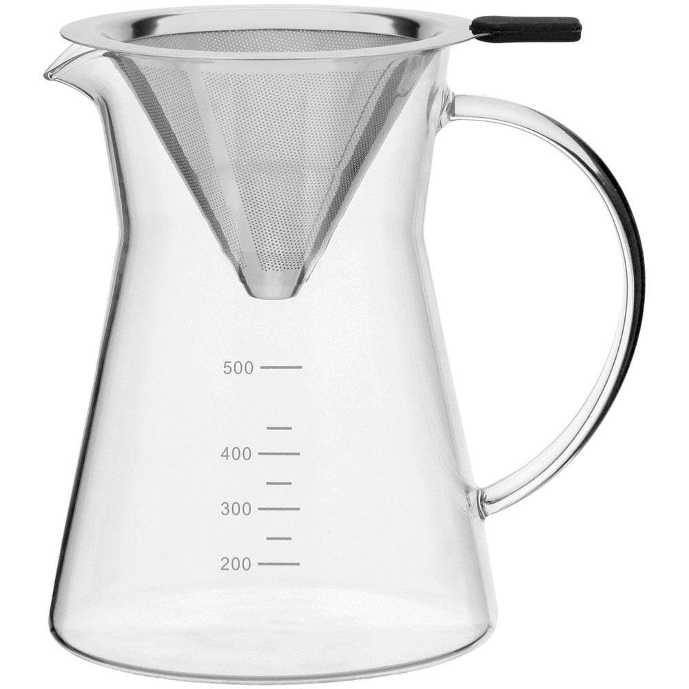 KANNE CAFETEIRA COM FILTRO 15x14x11cm 500ml BOROSILICATO TRANSP