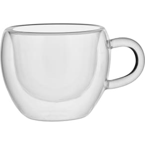 CLEAR XÍCARA CAFÉ 6x9x7cm 75ml BOROSILICATO TRANSP 6PÇ PAREDE DUPLA