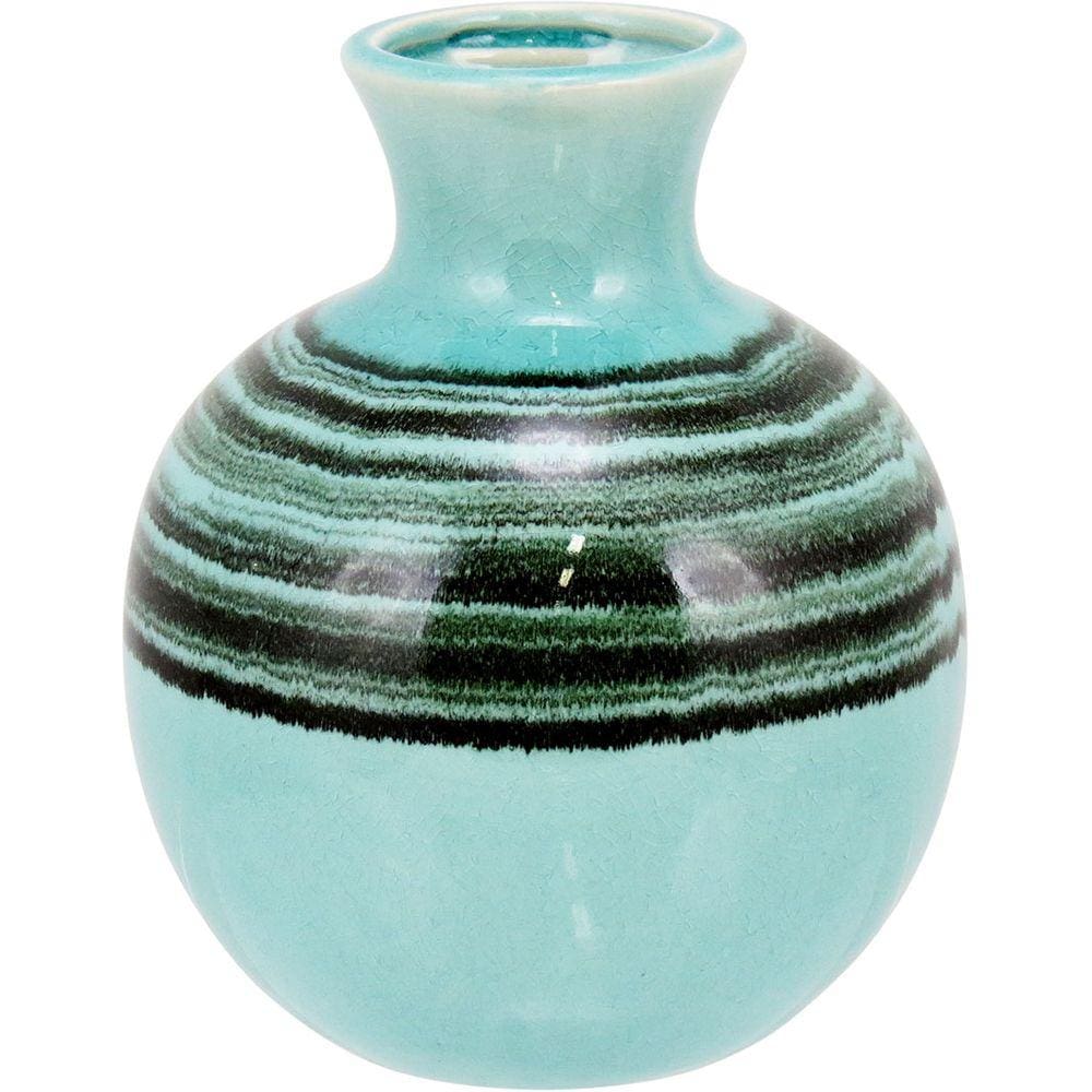 TROPEZ VASO 21x17x17cm CERÂMICA AZUL