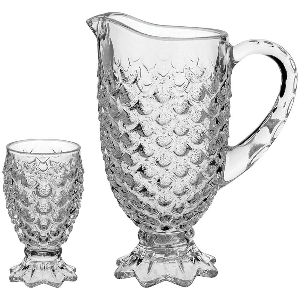 MAURÍCIA JG JARRA/COPOS 1,3L/220ml VIDRO TRANSP 7PÇ