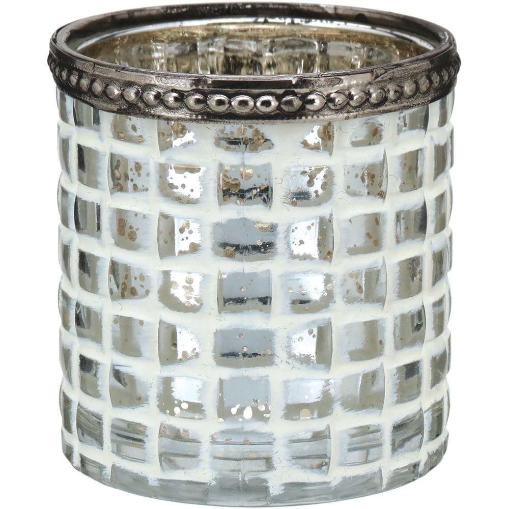 TEMPLE CASTIÇAL 8x7x7cm METAL BRANCO