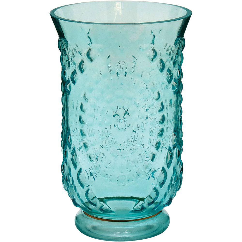 CHARLOTTE CASTIÇAL 24x15x15cm VIDRO AZUL