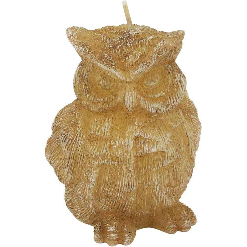 CANDLES VELA 9x7x7cm PARAFINA BEGE CORUJA