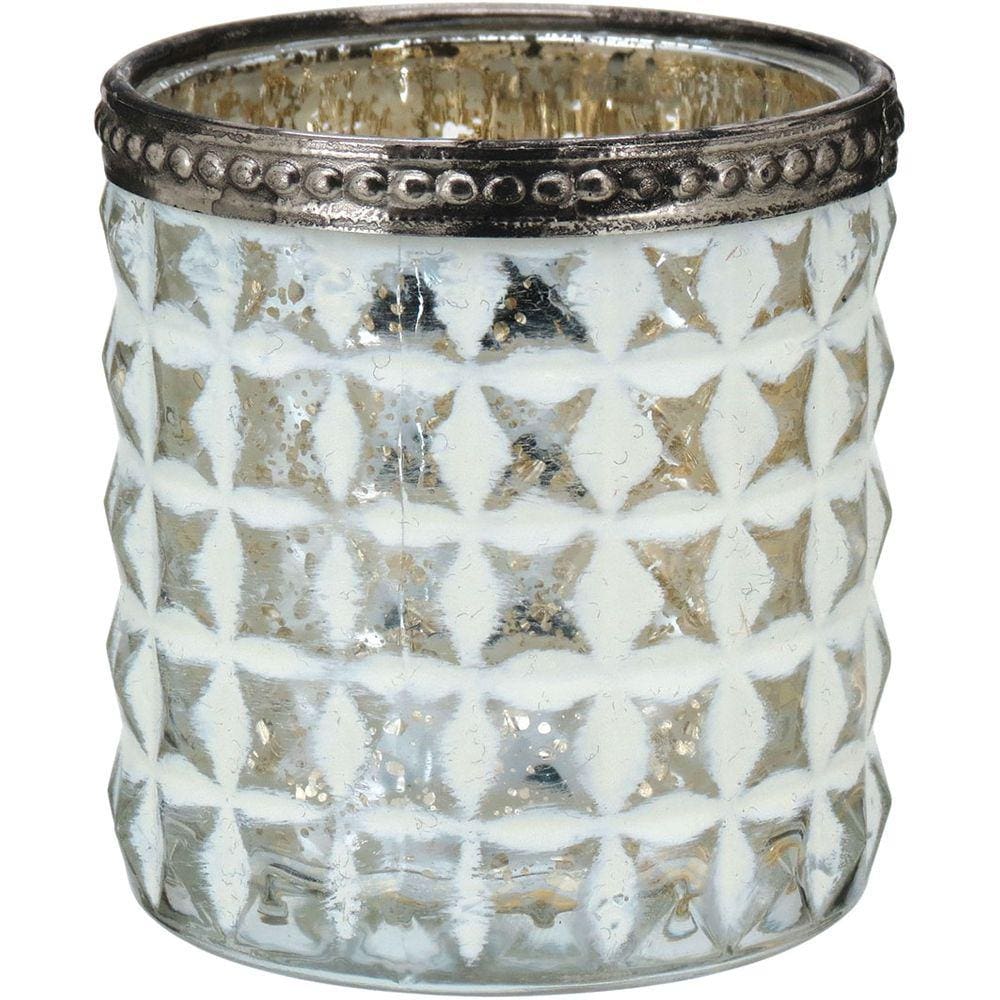 TEMPLE CASTIÇAL 8x7x7cm METAL BRANCO