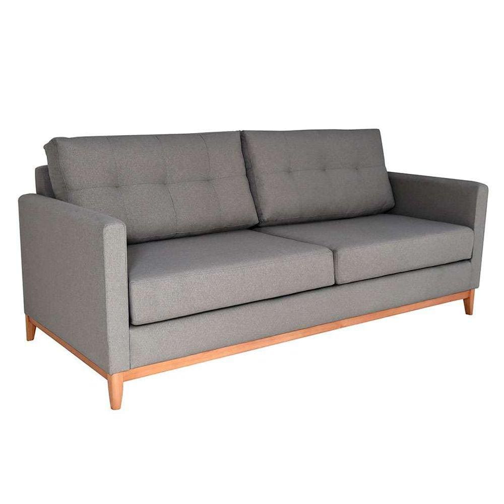 sofá 3 lugares carlo veludo cinza e 200 cm