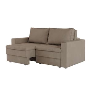 sofá 3 lugares retrátil berna suede bege 180 cm