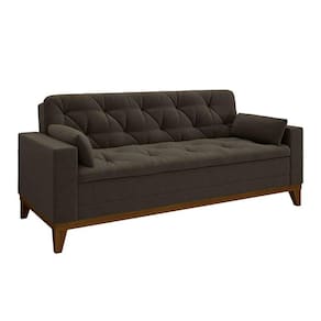 sofá 3 lugares nevada suede marrom