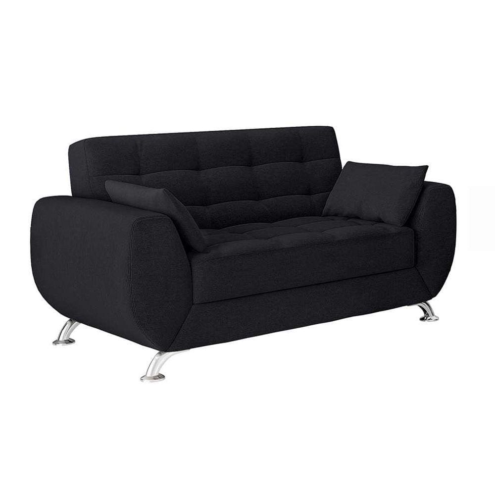 sofás 2 lugares larissa suede preto