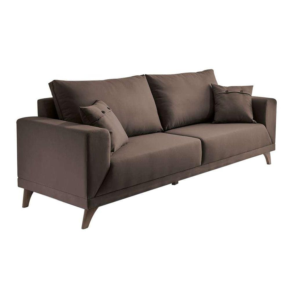 sofá 3 lugares manchester marrom 200 cm